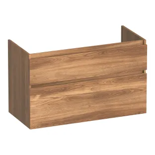 Brauer Delight washbasin cabinet - 100x46x60 cm - 2 drawers handleless - soft close - 1 siphon recess - MFC - Honey