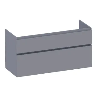 Brauer Delight wastafelonderkast - 120x46x60 cm - 2 laden greeploos - softclose - 1 sifonuitsparing - MDF gelakt - Mat Grijs
