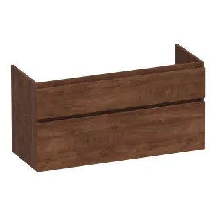 Brauer Delight washbasin cabinet - 120x46x60 cm - 2 drawers without handles - soft close - 1 siphon recess - MFC - Forest Cacao