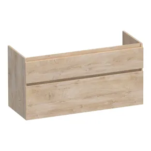 Brauer Delight washbasin cabinet - 120x46x60 cm - 2 drawers handleless - soft close - 1 siphon recess - MFC - Forest Wheat