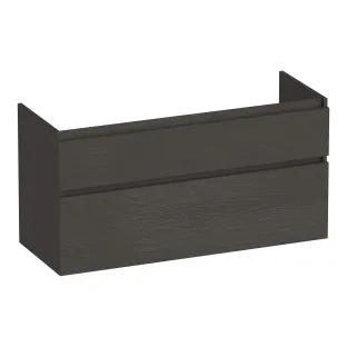 Brauer Delight washbasin cabinet - 120x46x60 cm - 2 drawers handleless - soft close - 1 siphon recess - MFC - Timber Anthracite