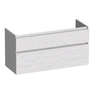Brauer Delight wastafelonderkast - 120x46x60 cm - 2 laden greeploos - softclose - 2 sifonuitsparingen - MFC - Forest Seashell