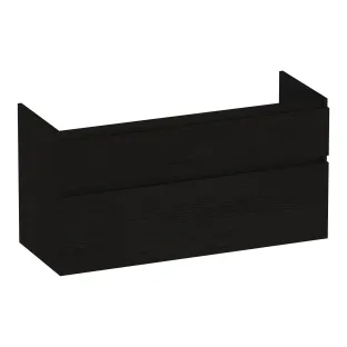 Brauer Delight washbasin cabinet - 120x46x60 cm - 2 drawers handleless - soft close - 2 siphon cut-outs - MFC - Timber Black