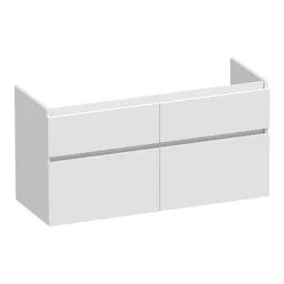 Brauer Delight washbasin cabinet - 120x46x60 cm - 4 drawers without handles - soft close - 2 siphon cut-outs - MDF lacquered - Gloss white