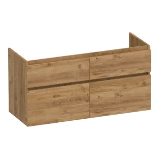 Brauer Delight wastafelonderkast - 120x46x60 cm - 4 laden greeploos - softclose - 2 sifonuitsparingen - MFC - Chateau