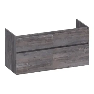 Brauer Delight washbasin cabinet - 120x46x60 cm - 4 drawers handleless - soft close - 2 siphon cut-outs - MFC - Driftwood