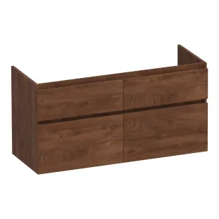 Brauer Delight washbasin cabinet - 120x46x60 cm - 4 drawers handleless - soft close - 2 siphon cut-outs - MFC - Forest Cacao