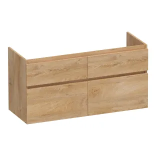 Brauer Delight washbasin cabinet - 120x46x60 cm - 4 drawers handleless - soft close - 2 siphon cut-outs - MFC - Forest Tan