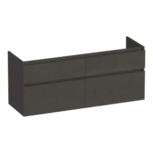 Brauer Delight washbasin cabinet - 120x46x60 cm - 4 drawers handleless - soft close - 2 siphon cut-outs - MFC - Timber Anthracite