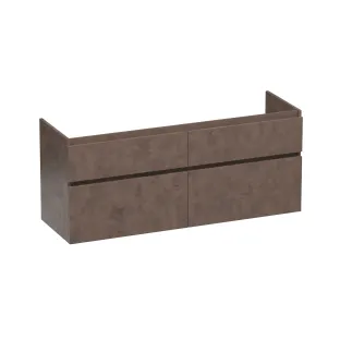 Brauer Delight wastafelonderkast - 140x46x60 cm - 4 laden greeploos - softclose - 2 sifonuitsparingen - MFC - Erosion