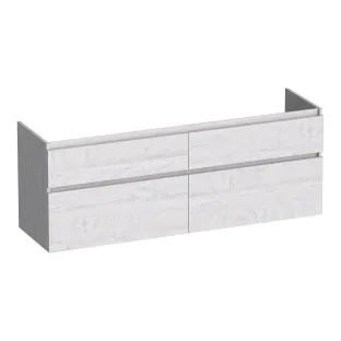 Brauer Delight washbasin cabinet - 140x46x60 cm - 4 drawers handleless - soft close - 2 siphon cut-outs - MFC - Forest Seashell