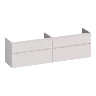 Brauer Delight wastafelonderkast - 160x46x60 cm - 4 laden greeploos - softclose - 2 sifonuitsparingen - MDF gelakt - Mat Zand