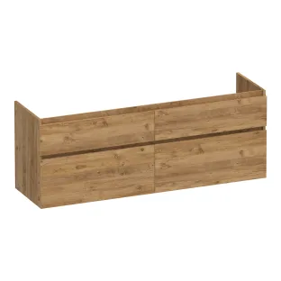 Brauer Delight wastafelonderkast - 160x46x60 cm - 4 laden greeploos - softclose - 2 sifonuitsparingen - MFC - Chateau