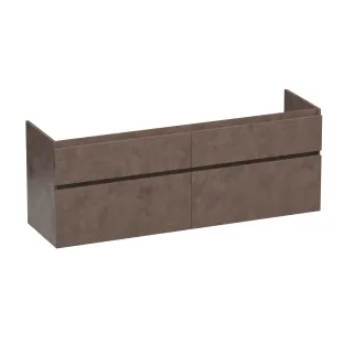 Brauer Delight washbasin cabinet - 160x46x60 cm - 4 drawers handleless - soft close - 2 siphon cut-outs - MFC - Erosion