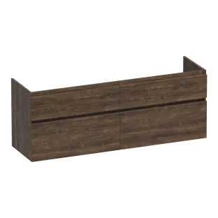 Brauer Delight washbasin cabinet - 160x46x60 cm - 4 drawers without handles - soft close - 2 siphon cut-outs - MFC - Grove