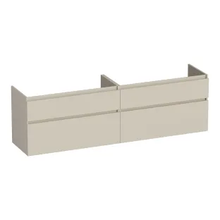Brauer Delight washbasin cabinet - 200x46x60 cm - 4 drawers handleless - soft close - 2 siphon cut-outs - MDF lacquered - Matt Beige
