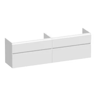 Brauer Delight wastafelonderkast - 200x46x60 cm - 4 laden greeploos - softclose - 2 sifonuitsparingen - MDF gelakt - Mat Wit