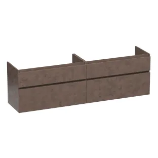 Brauer Delight washbasin cabinet - 200x46x60 cm - 4 drawers handleless - soft close - 2 siphon cut-outs - MFC - Erosion