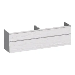 Brauer Delight washbasin cabinet - 200x46x60 cm - 4 drawers handleless - soft close - 2 siphon cut-outs - MFC - Forest Seashell