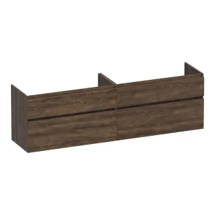 Brauer Delight washbasin cabinet - 200x46x60 cm - 4 drawers without handles - soft close - 2 siphon cut-outs - MFC - Grove