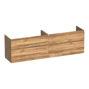 Brauer Delight washbasin cabinet - 200x46x60 cm - 4 drawers handleless - soft close - 2 siphon cut-outs - MFC - Honey