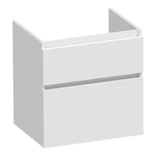 Brauer Delight washbasin cabinet - 60x46x60 cm - 2 drawers without handles - soft close - 1 siphon recess - MDF lacquered - Gloss white