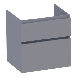 Brauer Delight wastafelonderkast - 60x46x60 cm - 2 laden greeploos - softclose - 1 sifonuitsparing - MDF gelakt - Mat Grijs