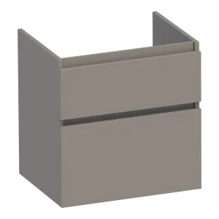 Brauer Delight washbasin cabinet - 60x46x60 cm - 2 drawers handleless - soft close - 1 siphon recess - MDF lacquered - Matt Taupe