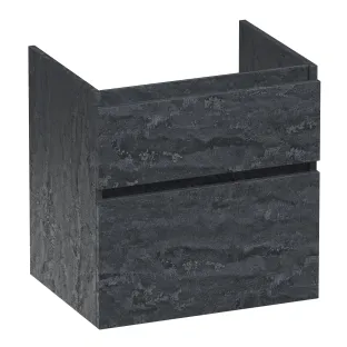 Brauer Delight washbasin cabinet - 60x46x60 cm - 2 drawers handleless - soft close - 1 siphon recess - MFC - Damascus