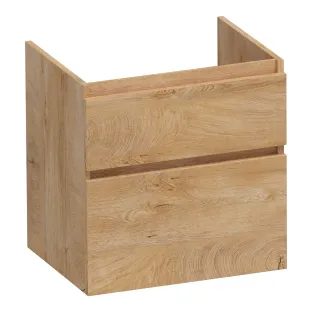 Brauer Delight washbasin cabinet - 60x46x60 cm - 2 drawers handleless - soft close - 1 siphon recess - MFC - Forest Tan