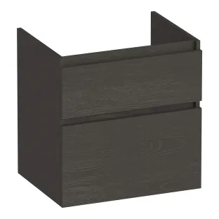 Brauer Delight washbasin cabinet - 60x46x60 cm - 2 drawers handleless - soft close - 1 siphon recess - MFC - Timber Anthracite