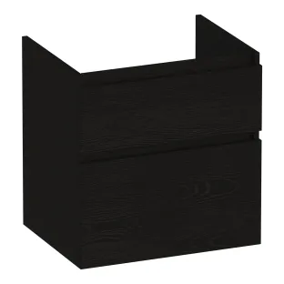 Brauer Delight washbasin cabinet - 60x46x60 cm - 2 drawers handleless - soft close - 1 siphon recess - MFC - Timber Black