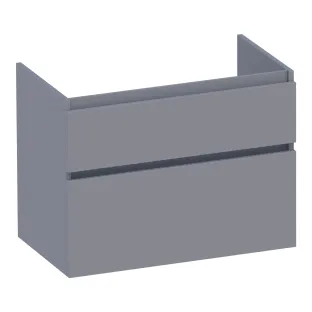 Brauer Delight wastafelonderkast - 80x46x60 cm - 2 laden greeploos - softclose - 1 sifonuitsparing - MDF gelakt - Mat Grijs