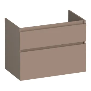 Brauer Delight washbasin cabinet - 80x46x60 cm - 2 drawers without handles - soft close - 1 siphon recess - MDF lacquered - Matt Mocha