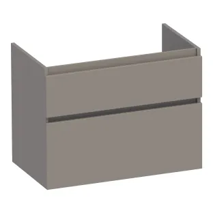 Brauer Delight washbasin cabinet - 80x46x60 cm - 2 drawers handleless - soft close - 1 siphon recess - MDF lacquered - Matt Taupe