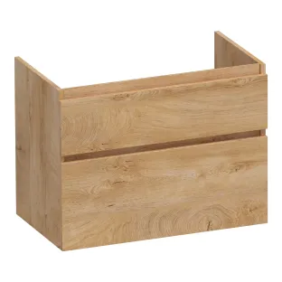 Brauer Delight washbasin cabinet - 80x46x60 cm - 2 drawers handleless - soft close - 1 siphon recess - MFC - Forest Tan