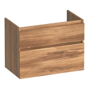 Brauer Delight washbasin cabinet - 80x46x60 cm - 2 drawers handleless - soft close - 1 siphon recess - MFC - Honey