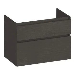 Brauer Delight washbasin cabinet - 80x46x60 cm - 2 drawers handleless - soft close - 1 siphon recess - MFC - Timber Anthracite