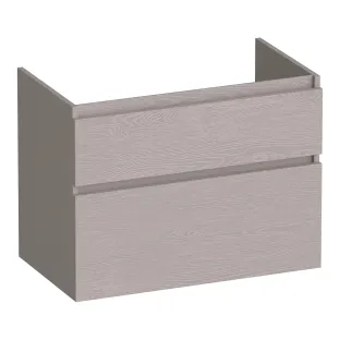 Brauer Delight washbasin cabinet - 80x46x60 cm - 2 drawers handleless - soft close - 1 siphon recess - MFC - Timber Greige