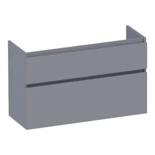 Brauer Delight wastafelonderkast ondiep - 100x39x60 cm - 2 laden greeploos - softclose - 1 sifonuitsparing - MDF gelakt - Mat Grijs