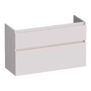 Brauer Delight washbasin cabinet shallow - 100x39x60 cm - 2 drawers handleless - soft close - 1 siphon recess - MDF lacquered - Matt Sand