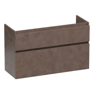 Brauer Delight washbasin cabinet shallow - 100x39x60 cm - 2 drawers handleless - softclose - 1 siphon recess - MFC - Erosion