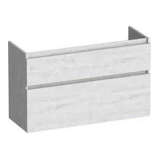 Brauer Delight wastafelonderkast ondiep - 100x39x60 cm - 2 laden greeploos - softclose - 1 sifonuitsparing - MFC - Forest Seashell