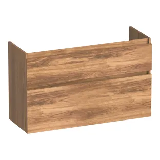 Brauer Delight washbasin cabinet shallow - 100x39x60 cm - 2 drawers handleless - softclose - 1 siphon recess - MFC - Honey