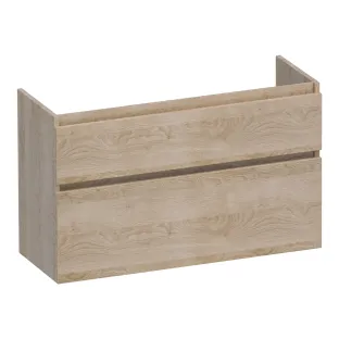 Brauer Delight wastafelonderkast ondiep - 100x39x60 cm - 2 laden greeploos - softclose - 1 sifonuitsparing - MFC - Sunlit