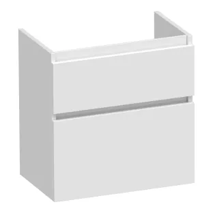 Brauer Delight washbasin cabinet shallow - 60x39x60 cm - 2 drawers handleless - soft close - 1 siphon recess - MDF lacquered - Gloss white