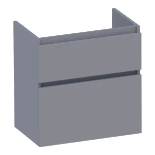 Brauer Delight wastafelonderkast ondiep - 60x39x60 cm - 2 laden greeploos - softclose - 1 sifonuitsparing - MDF gelakt - Mat Grijs