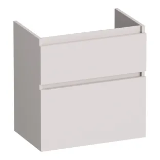 Brauer Delight washbasin cabinet shallow - 60x39x60 cm - 2 drawers handleless - soft close - 1 siphon recess - MDF lacquered - Matt Sand