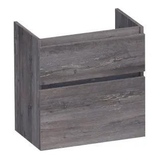 Brauer Delight washbasin cabinet shallow - 60x39x60 cm - 2 drawers handleless - softclose - 1 siphon recess - MFC - Driftwood