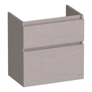 Brauer Delight wastafelonderkast ondiep - 60x39x60 cm - 2 laden greeploos - softclose - 1 sifonuitsparing - MFC - Timber Greige